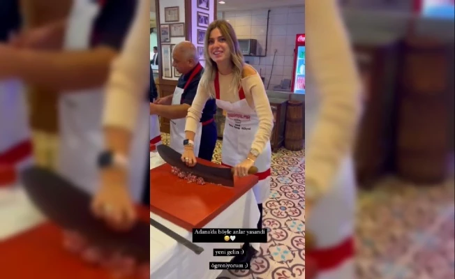 Yeni gelin, Adana kebabı yapmayı öğrendi